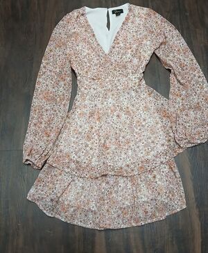 Elegant Floral Long Sleeve Dress